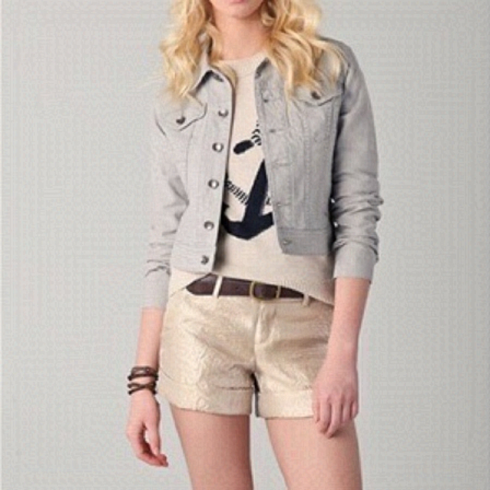 Club Monaco Silver Cream High Waist Shorts